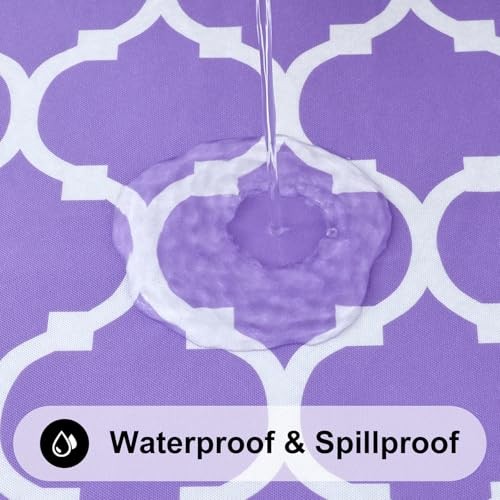 Rectangle Picnic Table Cover, Waterproof Elastic Fitted 30" x 72" Lavender