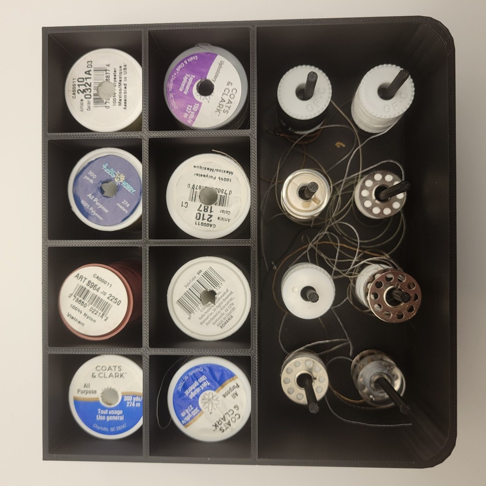 Thread and Bobbin Organizer For Sewing Holds Up To 8 Thread Spools And 40 Bobbin