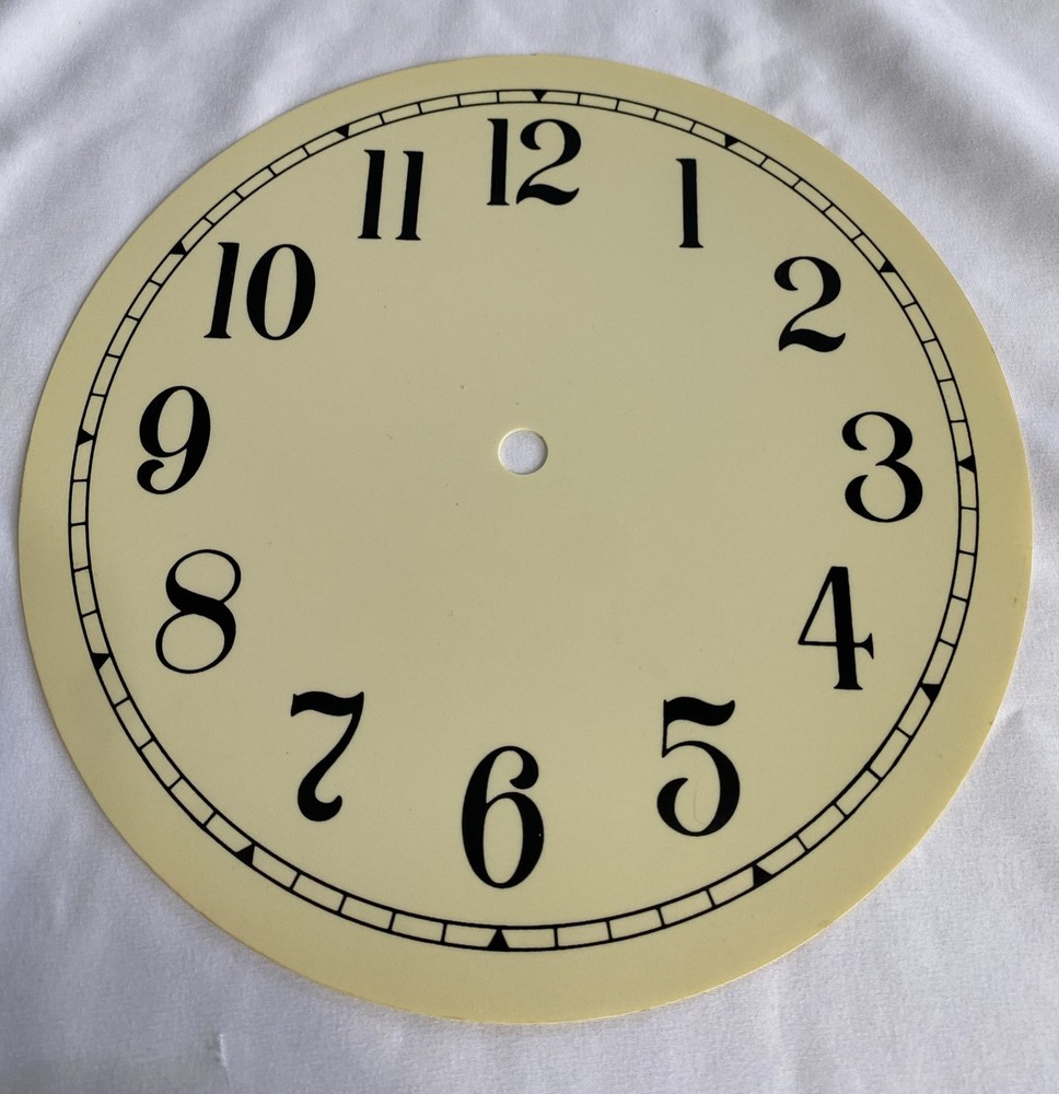 Vintage Clock Dial Face Plastic 8.25" Diameter
