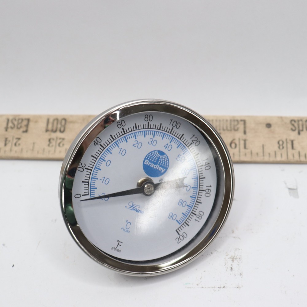 Bradley Howe Thermometer 0-200 Degrees 1/2" NPT