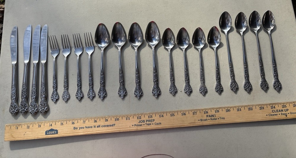 Versailles Stainless MSI Japan Flatware Silverware Ornate Flower Pattern 20 Even