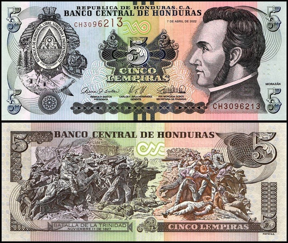 Honduras 5 Lempiras, 2022, P-98e, UNC