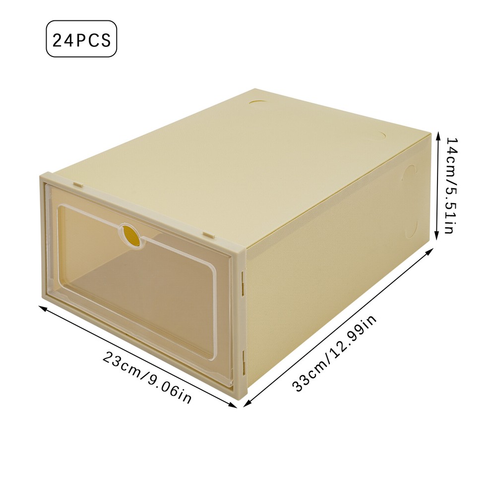 24 Pack Shoe Boxes Shoe Storage Box, Stackable Shoe Boxes Shoe Storage Organizer