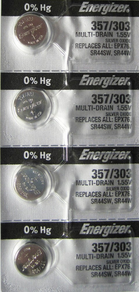 Energizer 357 / 303 Silver Oxide 4 Batteries (SR44SW / SR44W)