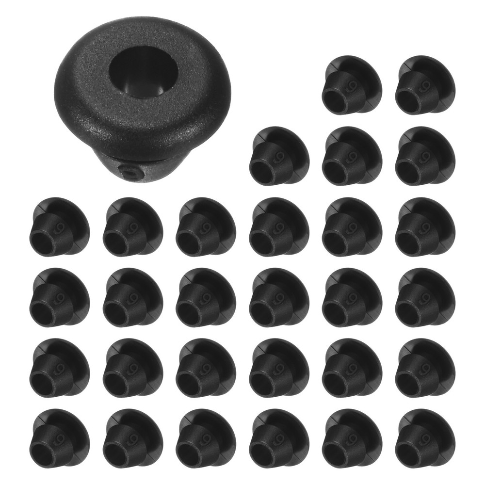 30-Pack Cable Railing Rubber Grommets, 6mm Drill Hole 4mm ID Car Grommet