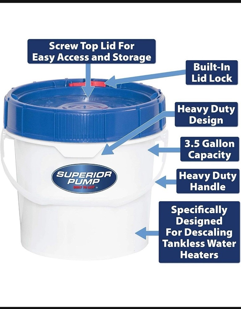 91660 Tankless Water Heater Descaler Pump Kit w/ Non-Toxic Descaler Solution FS