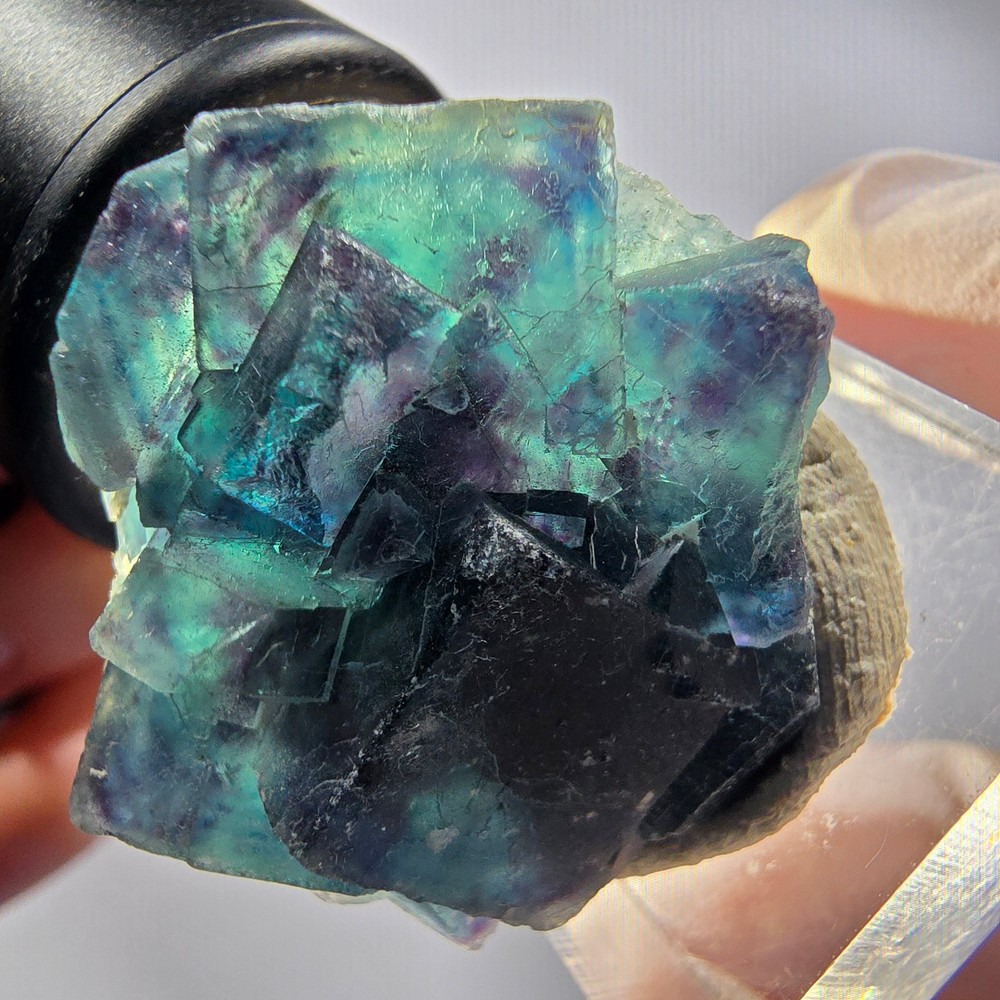 Phantom Fluorite Cube Specimen, Blue Butterfly Pocket, Okorusu, Namibia