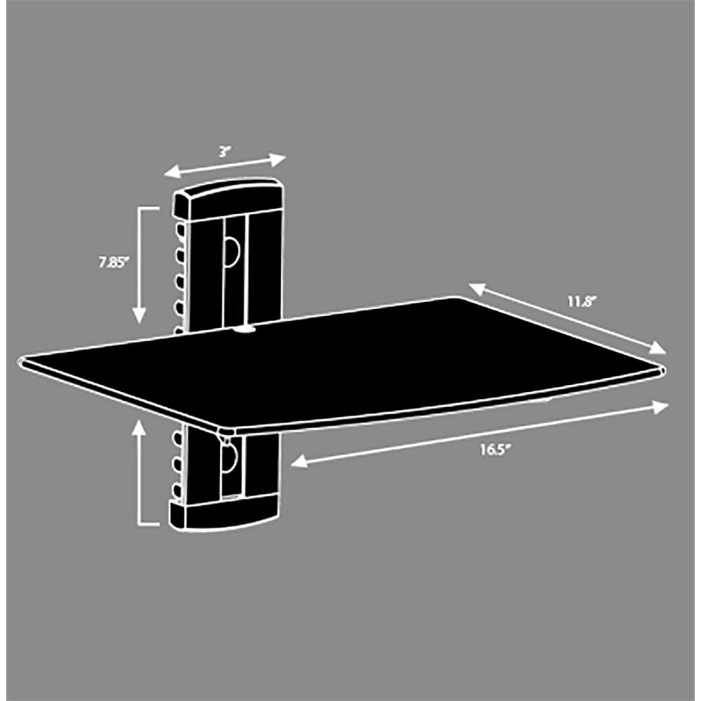 UAX Universal Tempered Glass Shelf Wall Mount
