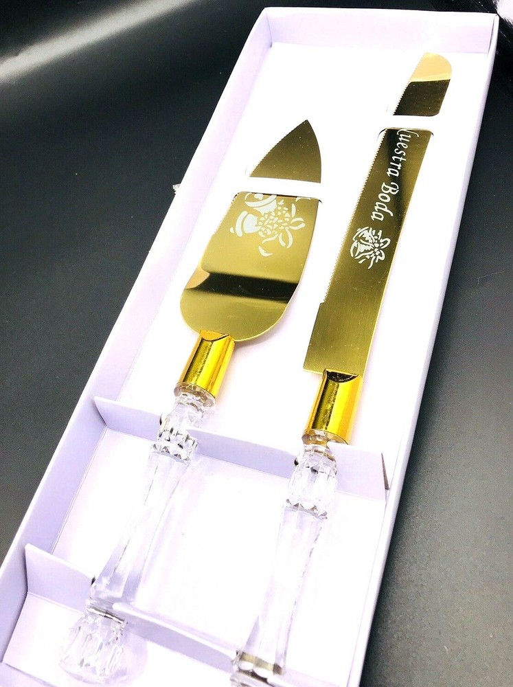 Cake Knife & Server Set Cake Cutting Set for Wedding Nuestra Boda Cake Knife Set