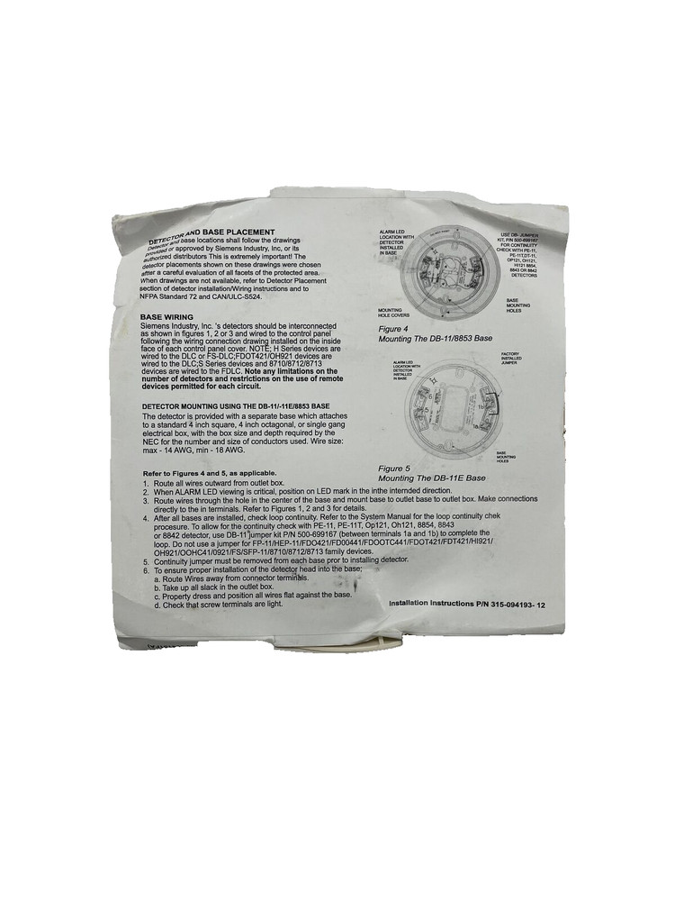 Siemens DB-11 Low-Profile Surface-Mount Base