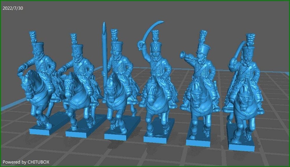 Austrian hussars - 6 minis - 15mm epic size