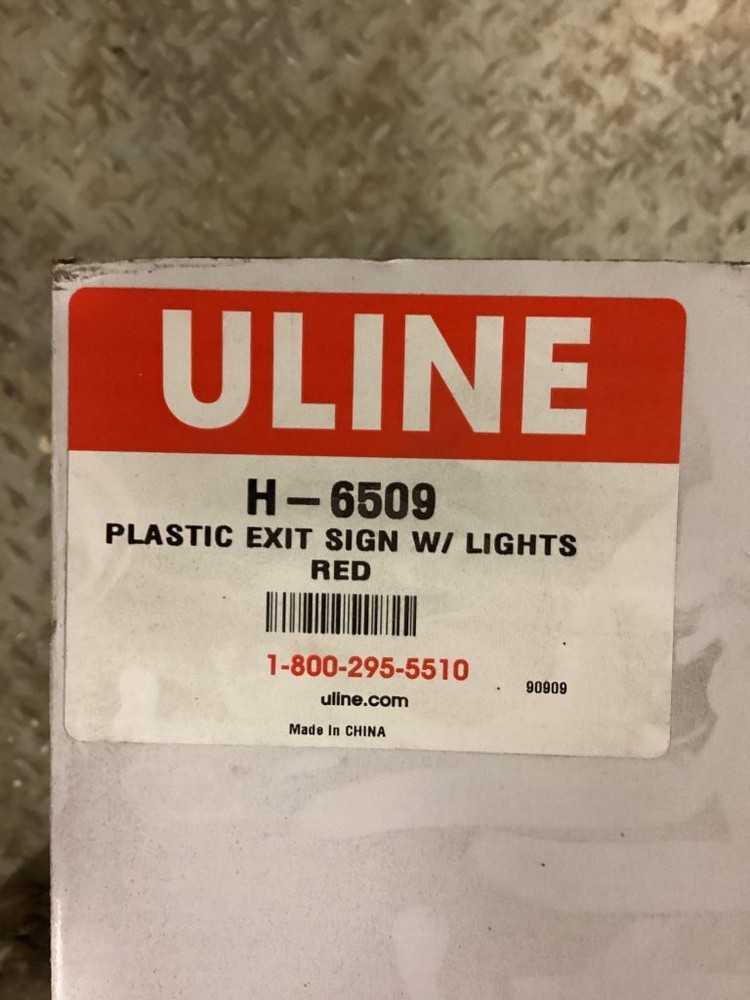 Uline H-6509 Plastic Exit Sign with Lights ; red NIB