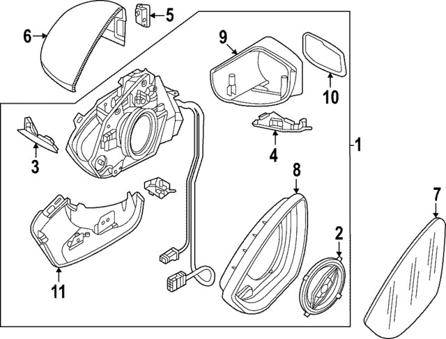 Genuine Audi Glass Frame 11B-857-602-4PK