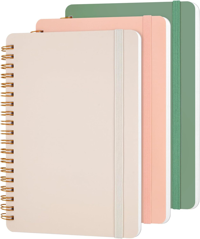 3 PCS Small Spiral Notebook 5x7, Notebooks for Note Taking, Morandi Spiral Journ