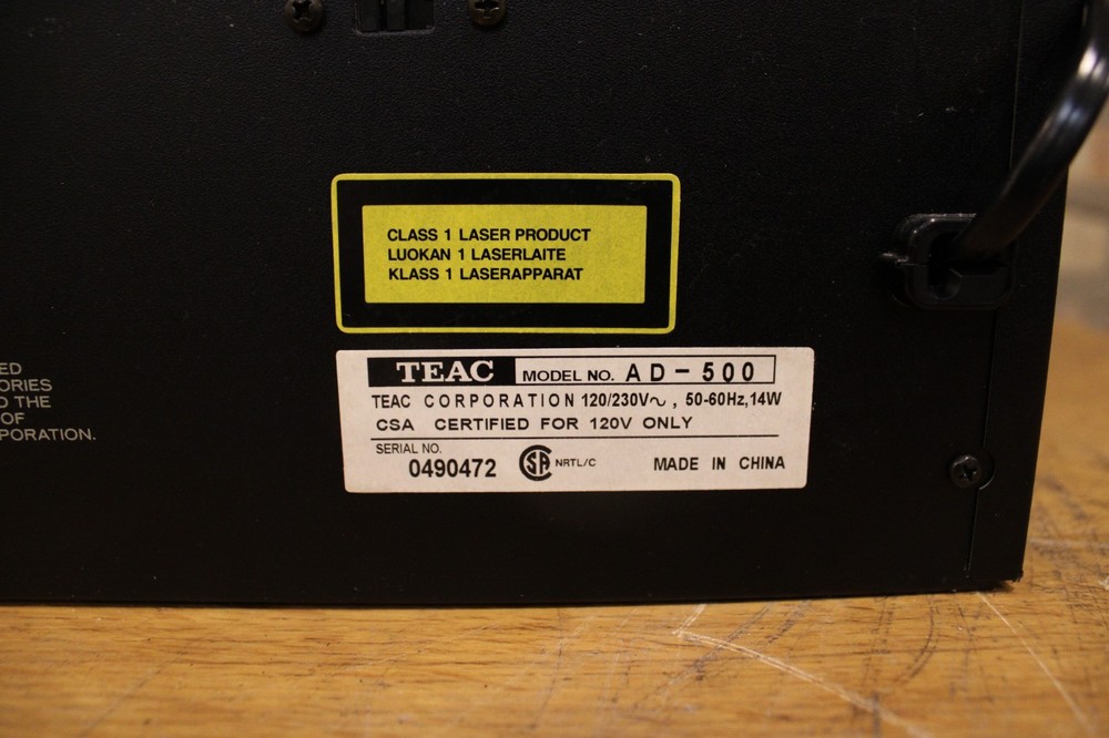 TEAC AD-500 CD Player & Auto-Reverse Cassette w/remote Serviced Fully Functional