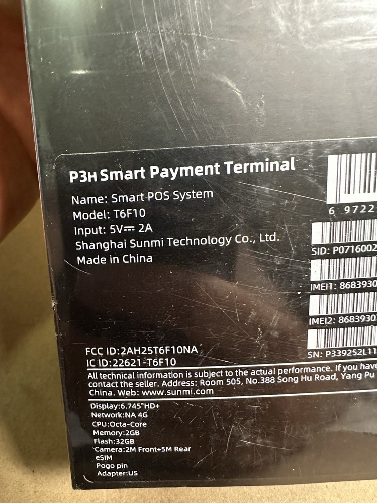 SUNMI P3H Smart Payment Terminal