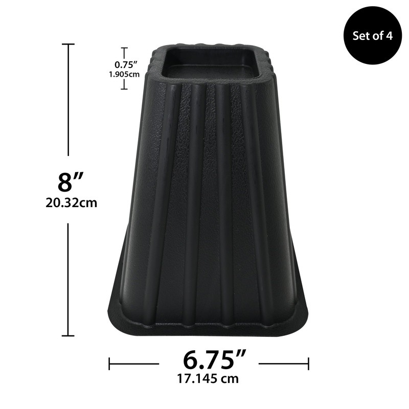 Durable Tall Bed Risers 4-Pack Heavy Duty Bed Elevators Underbed Storage New