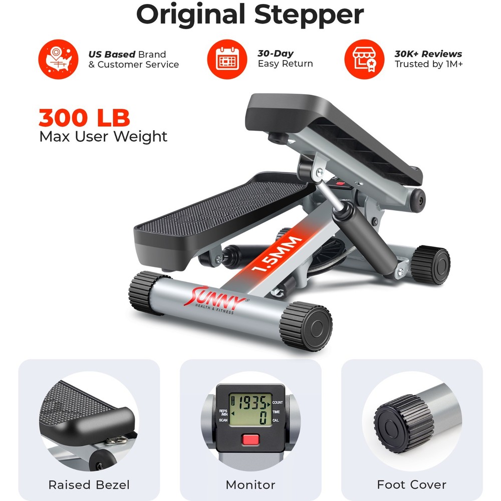 Mini Stepper Stand Sitting Resistance Bands Stair Step Workout Machine Cardio