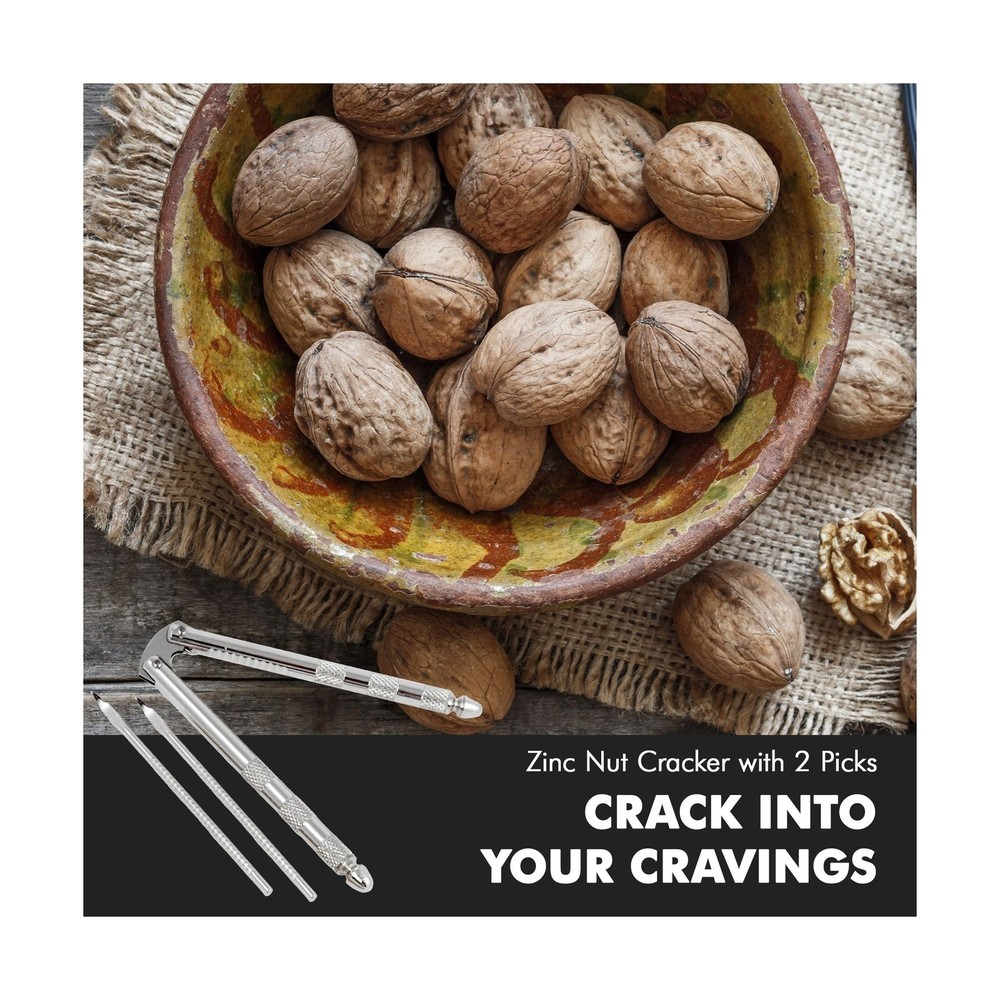 Nut Cracker with Picks 6.75 Inch Stainless Steel Shell Cracker Tool