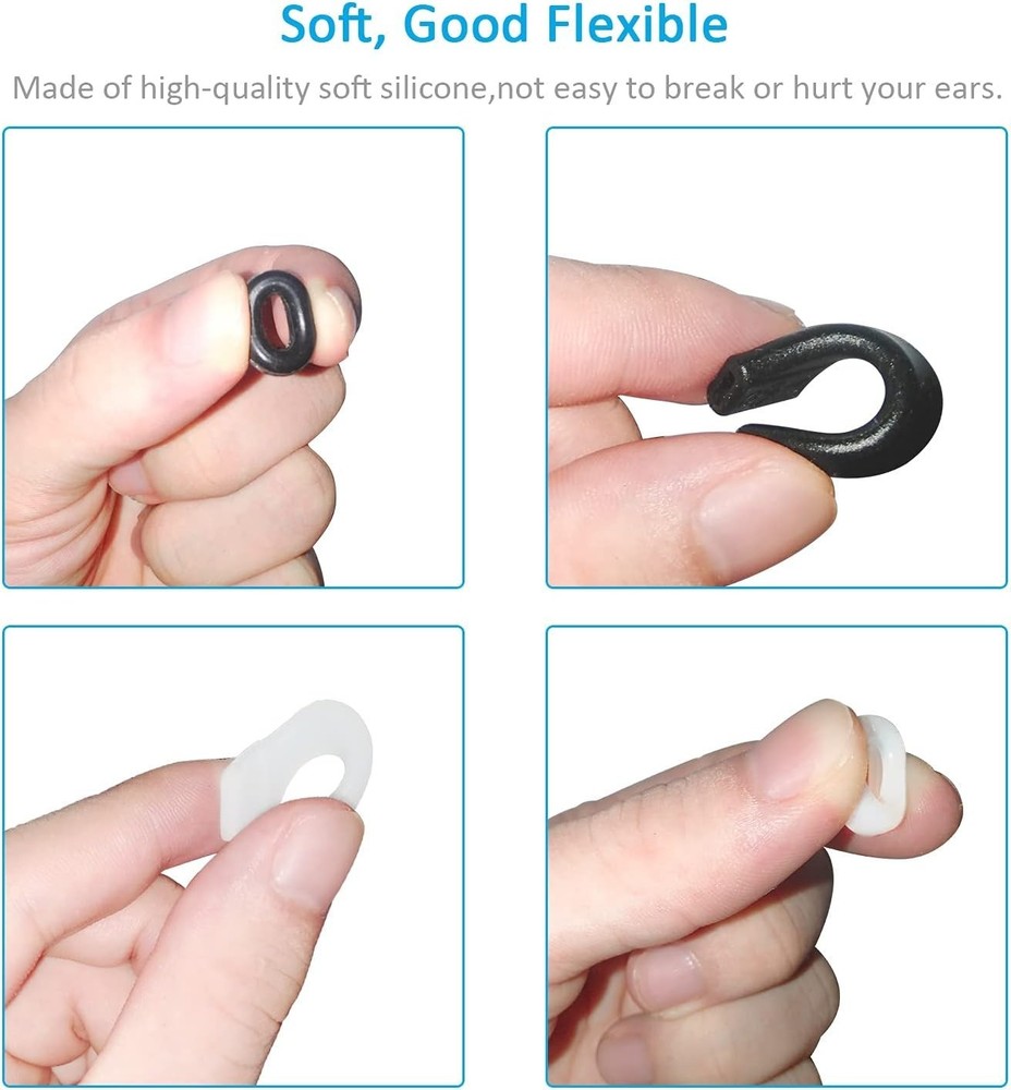 Lightweight Silicone Eyeglass Retainers, 12 Pairs for Secure & Comfortable Fit