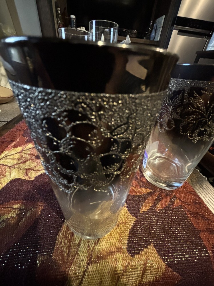 sterling silver overlay glass. Set Of Three