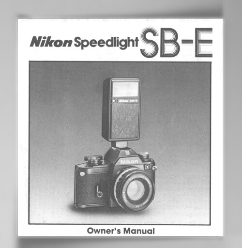Nikon Speedlight SB-E Instruction Manual, Fold-Out, Original