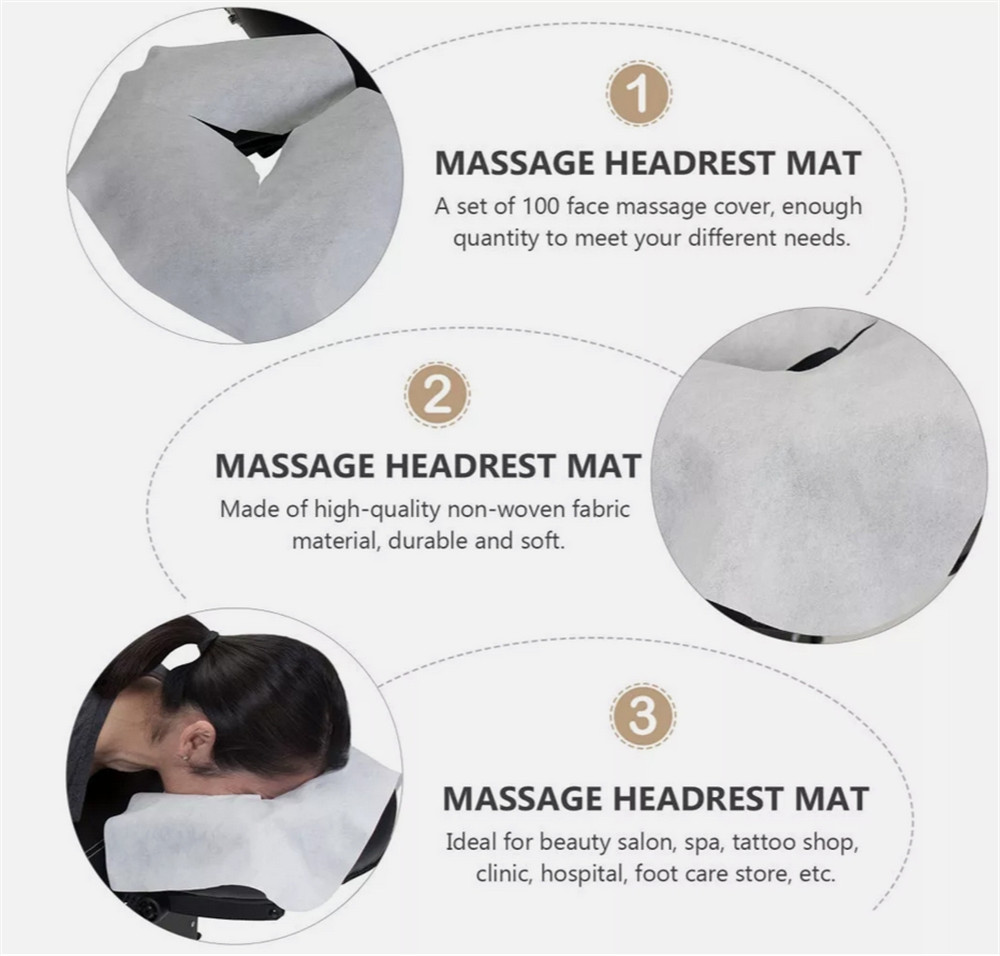 50Pcs White Disposable Massage Table Sheets Headrest Pads Face Pillow Cushion US