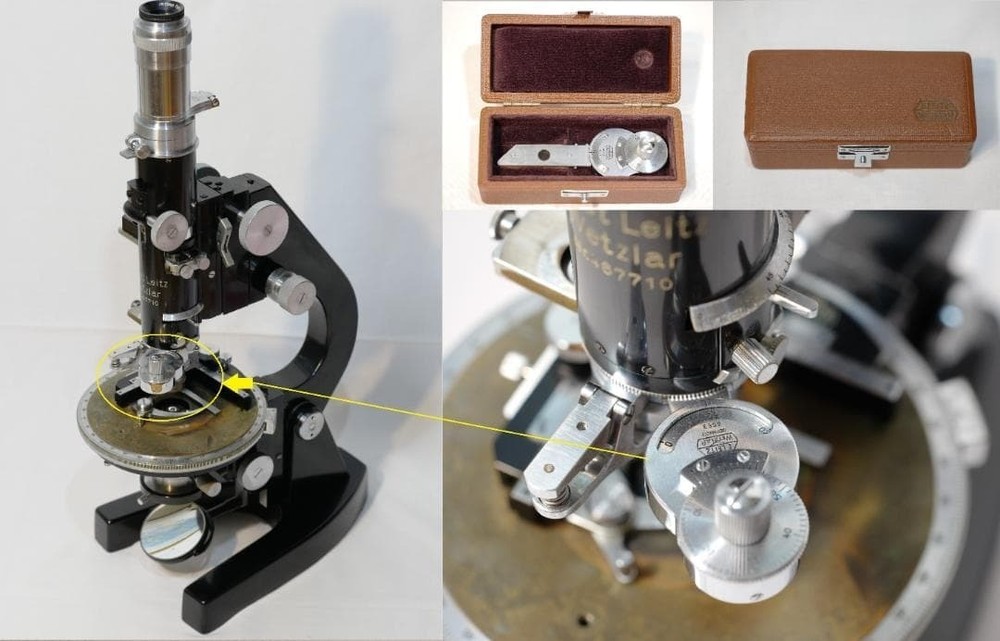 Leitz Rotating Mica Compensator for Polarizing Microscope 1950s Optics Antique