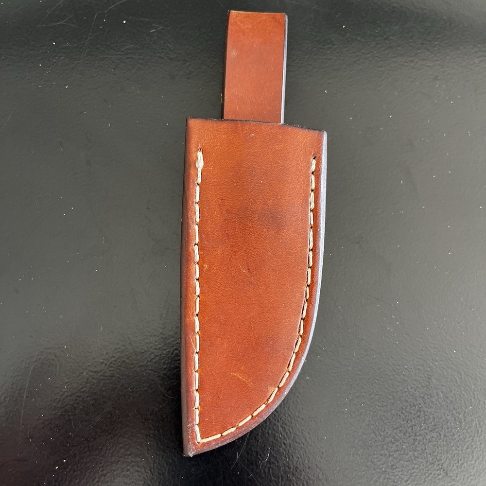 Brown Leather Knife Sheath Full Coverage Belt Loop Ambidextrous Original