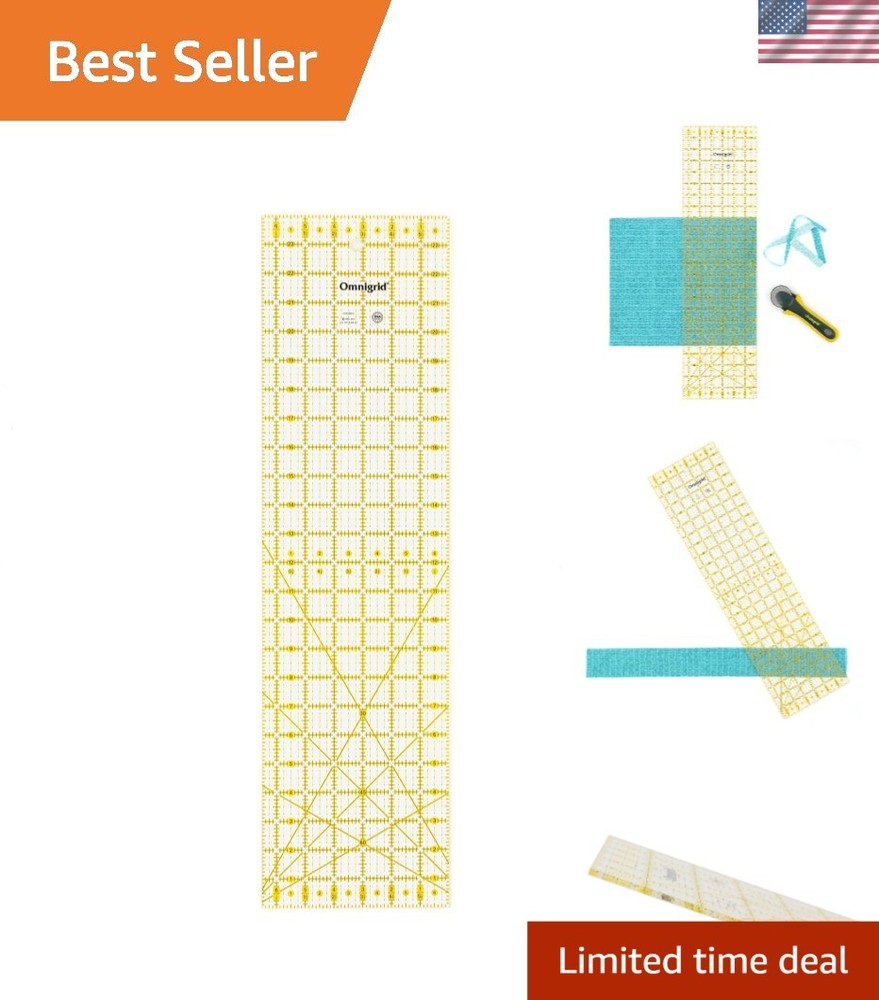 Precision 6½" x 24" Acrylic Ruler for Accurate Fabric Cutting - Durable Design