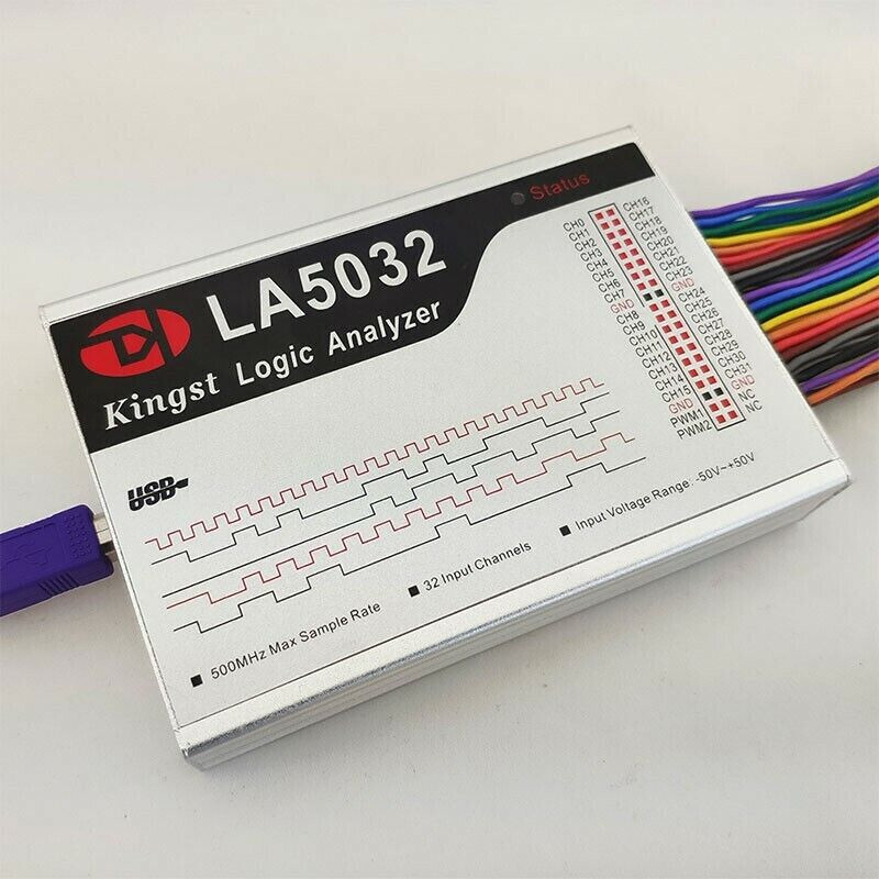 New LA5032 USB Logic Analyzer 500M Max Sample Rate 32 CH ARM FPGA Debug Tool
