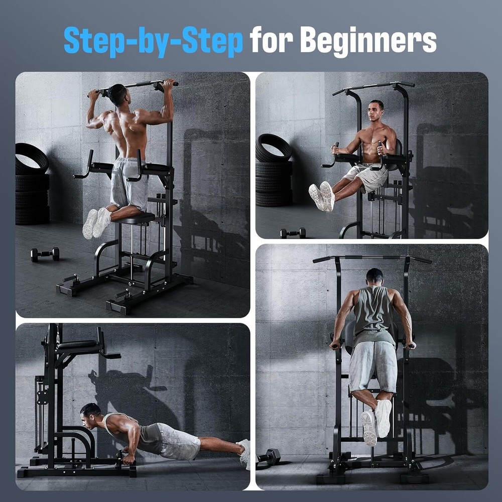 Power Tower Pull Up Dip Station Multi Function Home Gym Strength Training Fitnes