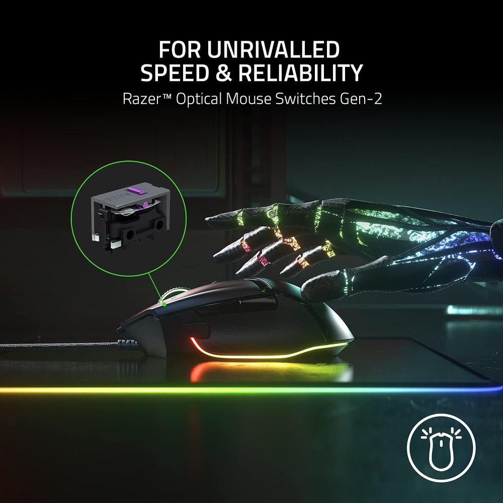 Basilisk V3 Customizable Ergonomic Mouse: Fastest Mouse Switch - Chroma RGB Li