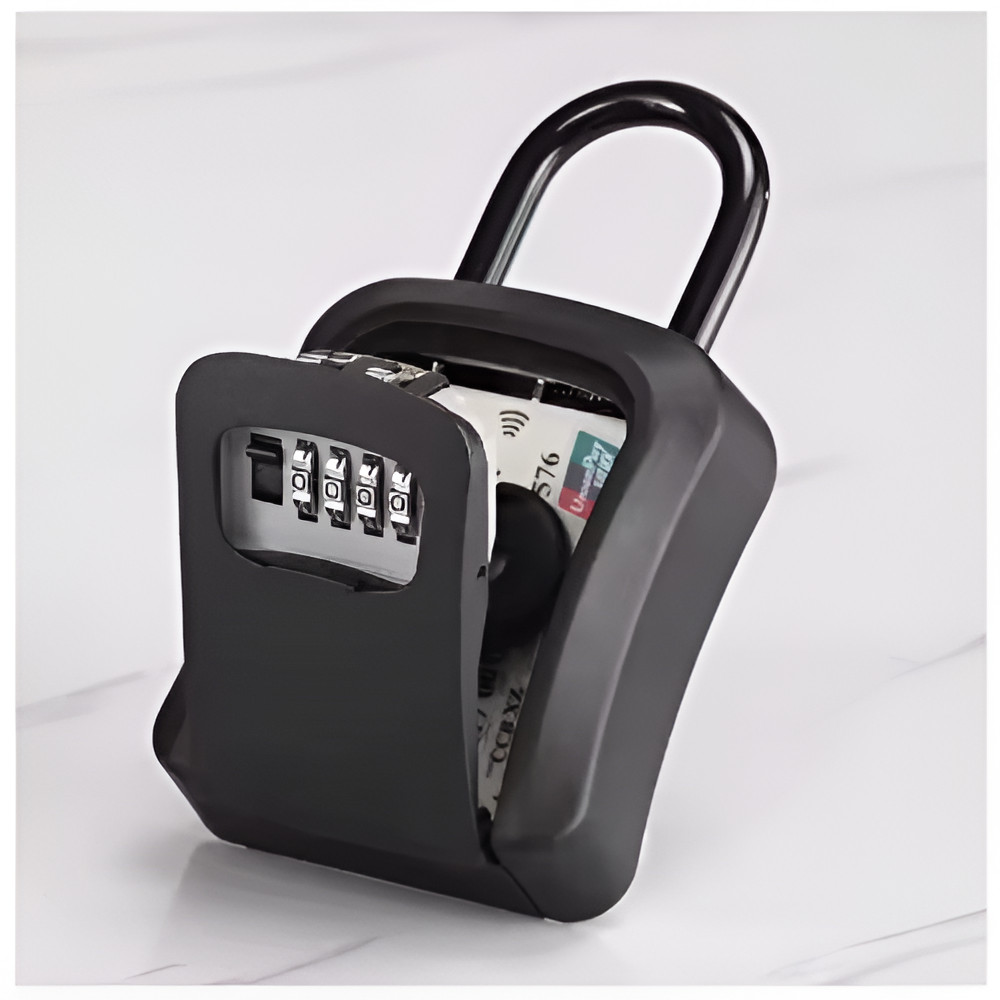 Key Lock Box for Door Handle Waterproof Resettable 4-Digit Combination Lockbox