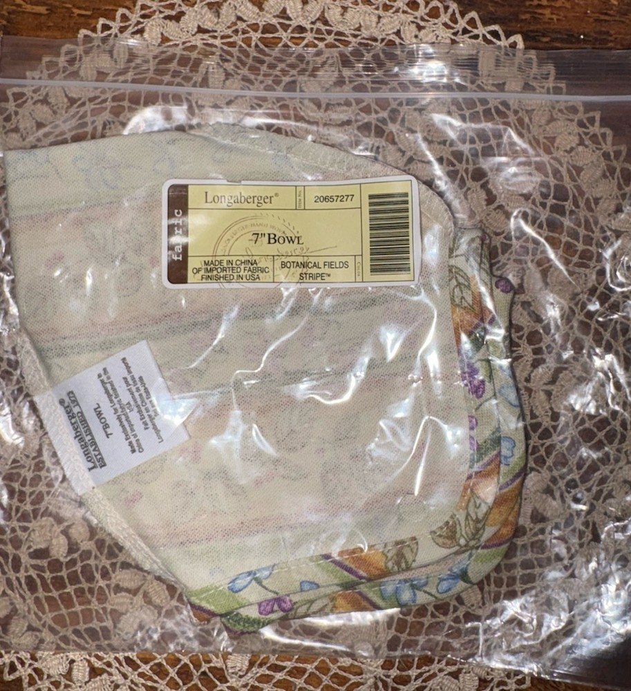 NIP Longaberger Botanical Fields Stripe Basket Liner