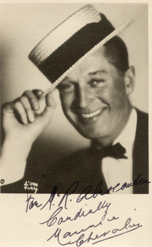 MAURICE CHEVALIER - INSCRIBED PHOTOGRAPH SIGNED