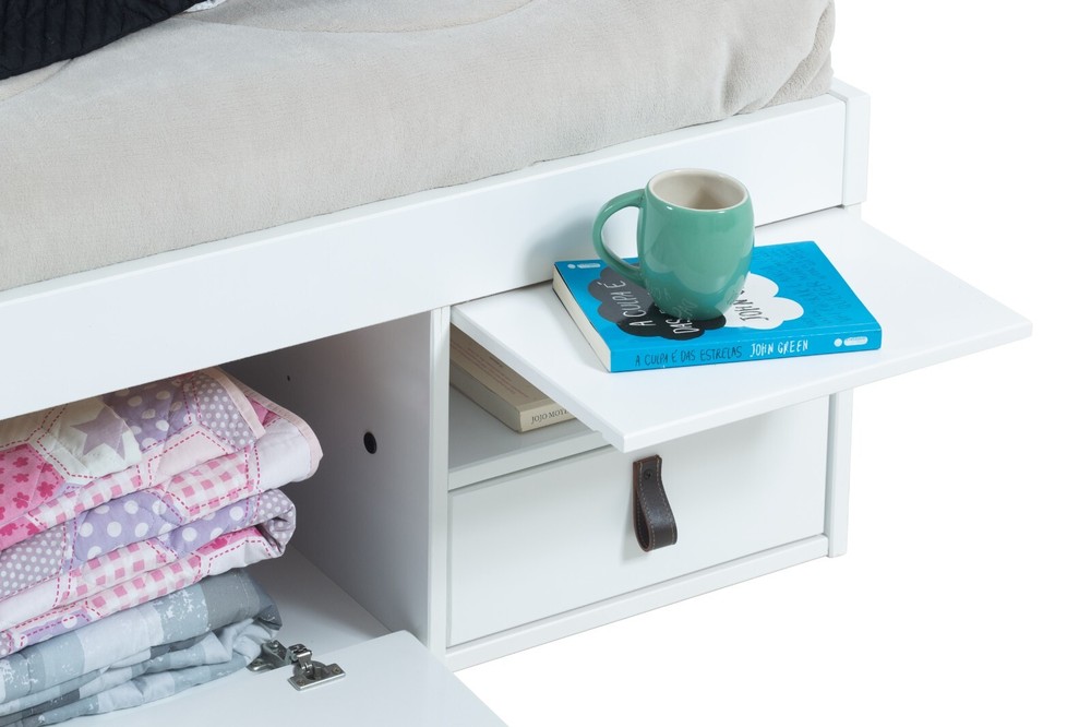Memomad Bali Bed - King Size Storage Platform Bed Frame with Drawers (White)