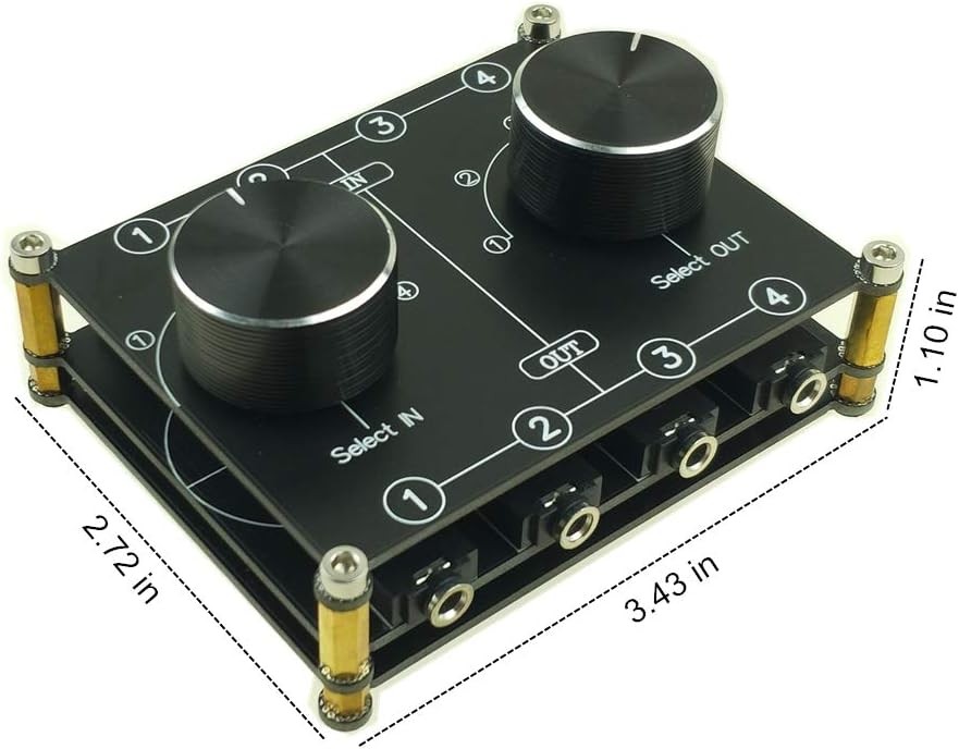 4 Input 4 Output 3.5mm Audio Switch Box Stereo Selector