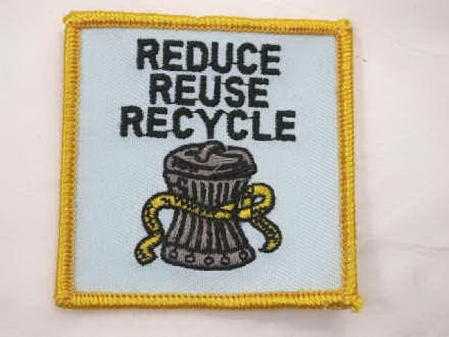 Reduce Reuse Recycle Embroidered Sew On Patch