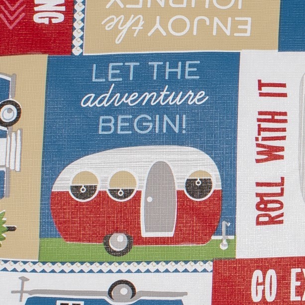 Lippert Vinyl Tablecloth with Bench Covers - Camping Patchwork #2022107835