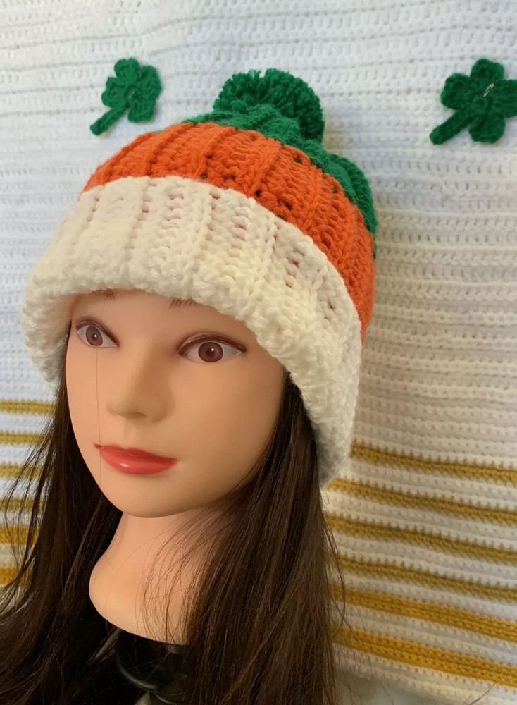 Handmade St. Patrick day beanie crochet