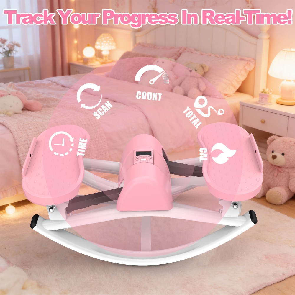 Lateral Stepper for Exercise-Rocking Stepper Machine with Resistance Bands & Ant