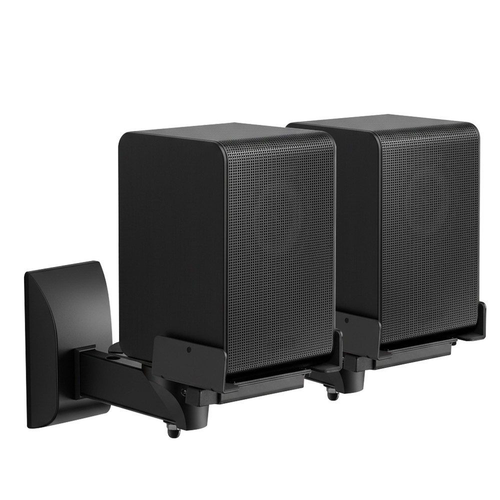Bookshelf Speaker Wall Mount Adjustable - 2 Pack Speaker mounts Up to 55 lbs