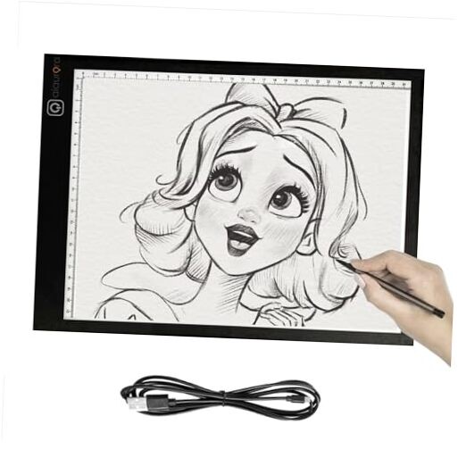 LED Copy Board Light Tracing Drawing Board, Ultra-Thin Adjustable USB Power A4