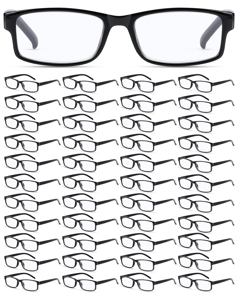 Yexiya 50 Pack Reading Glasses Bulk Spring Hinge Adjustable Non-Prescription