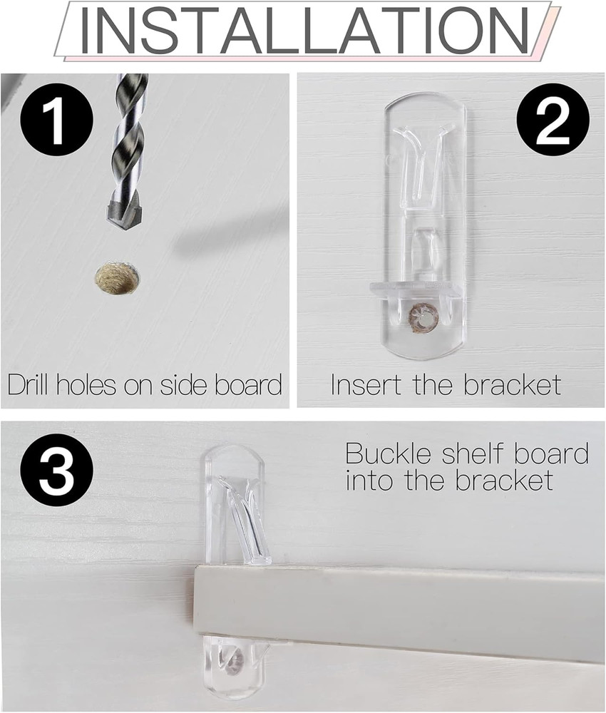 20 Pcs Plastic Locking Shelf Pins 5Mm, 3/4” Clear Plastic Locking Shelf Support