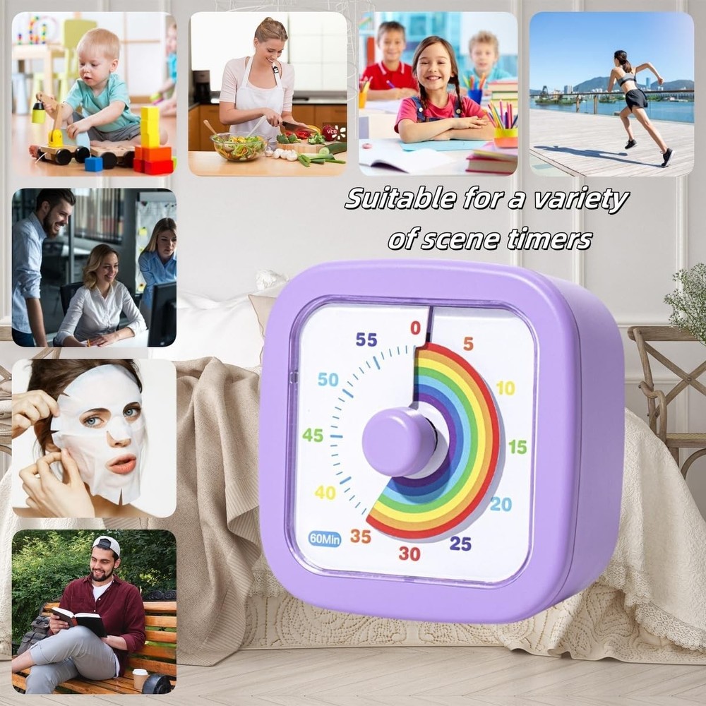 Kids Visual Timer Cute Rainbow 60 Minute Countdown Timer Time Management for...