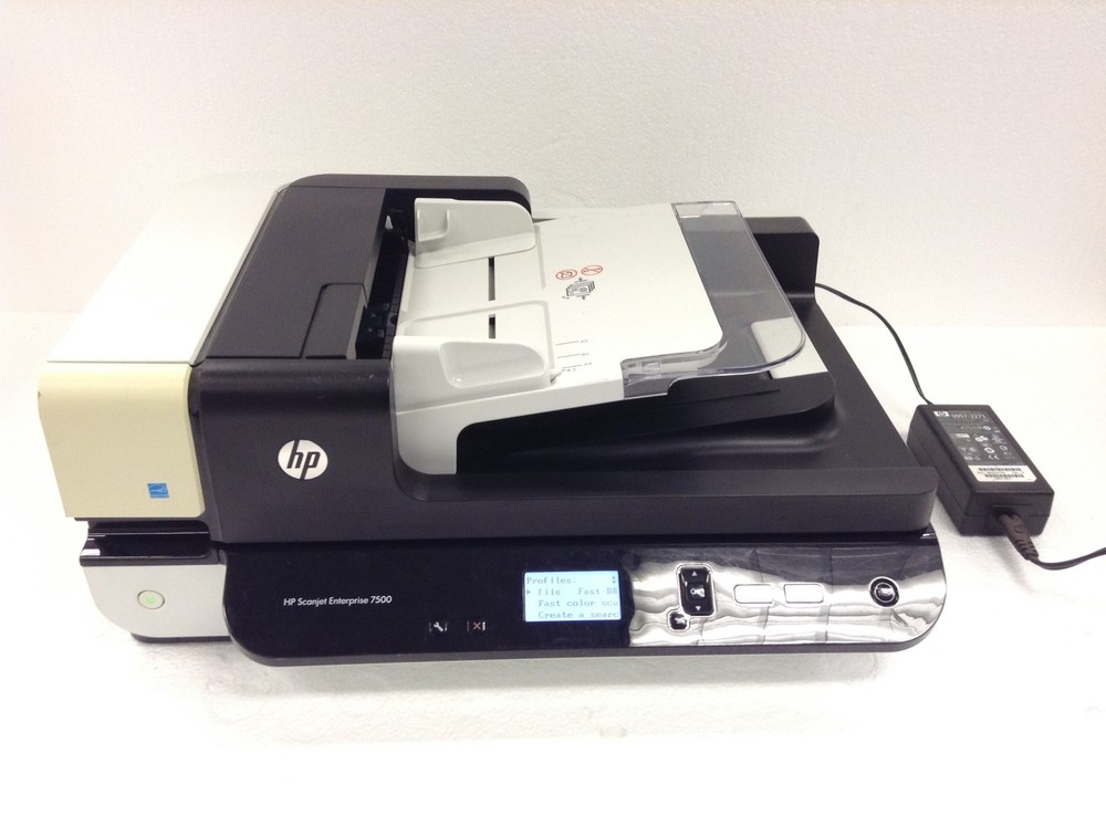 HP ScanJet Enterprise 7500 Flatbed Document Scanner w/ Ac Adapter, WORKING