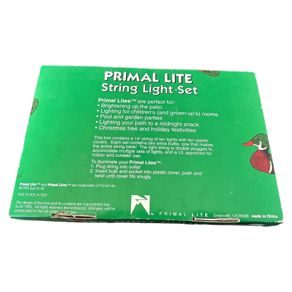 Vintage Primal Lite Duck String Light Set Ducks 1993