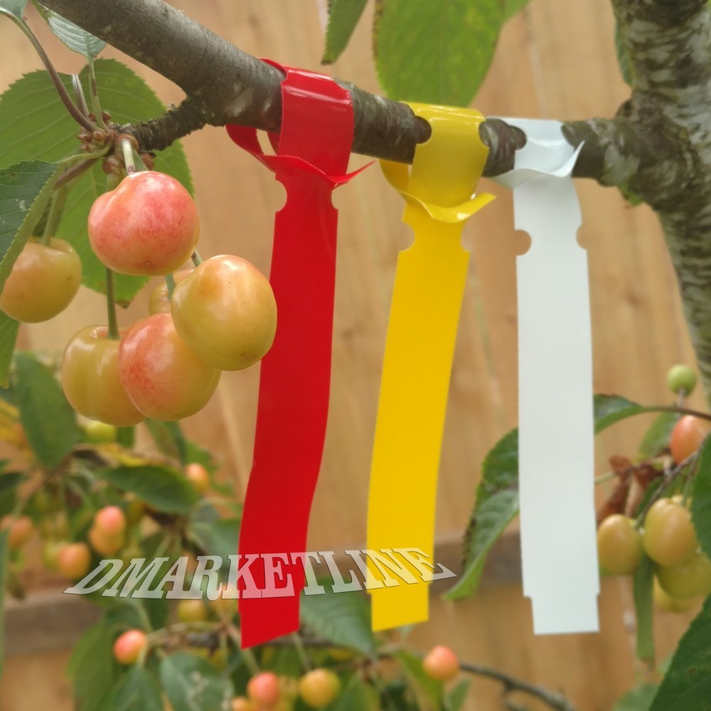 WRAP AROUND PLASTIC THERMAL PLANT YELLOW LABELS 7" x 3/4" Nursery tree loop